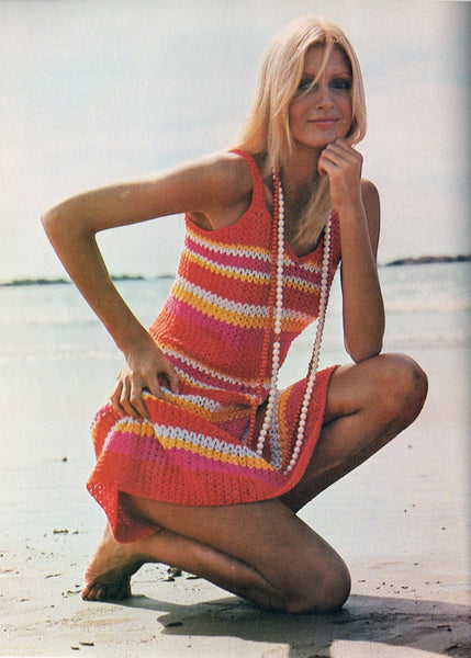 vintage knitting patterns download Day17Vintage L1007 Striped Crochet Dress