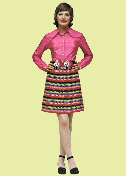 vintage knitting patterns download Day17Vintage L1013 Striped Crochet Skirt