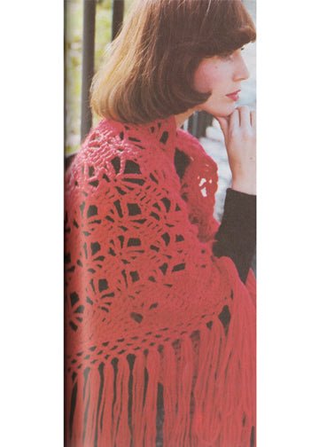 vintage knitting patterns download Day17Vintage L1024 Fringed Crochet Shawl