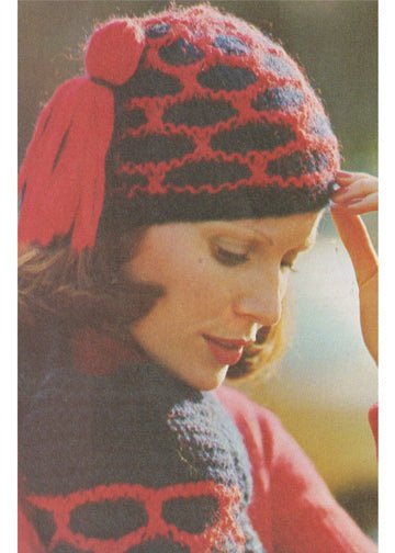 vintage knitting patterns download Day17Vintage L1026 Chunky Cap and Scarf