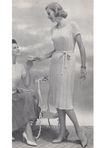 vintage knitting patterns download Day17Vintage L1057 Lace Panel Dress