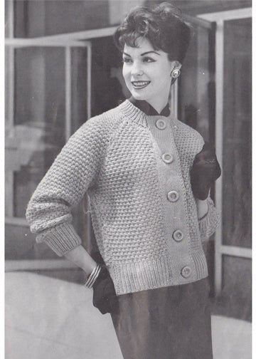 vintage knitting patterns download Day17Vintage L1078 Boxy Textured Jacket
