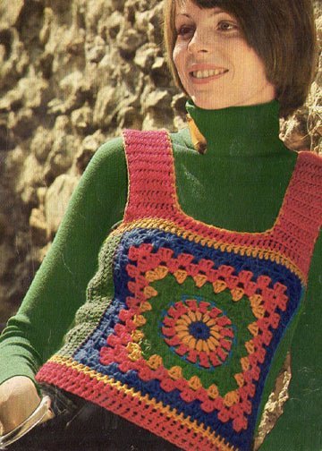 vintage knitting patterns download Day17Vintage L1091 Granny Square Vest