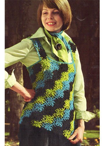 vintage knitting patterns download Day17Vintage L1093 Floral Crochet Vest