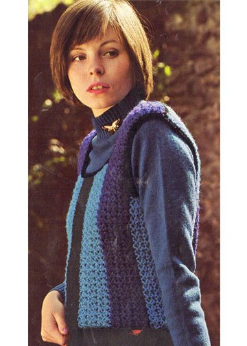 vintage knitting patterns download Day17Vintage L1094 Striped Crochet Vest