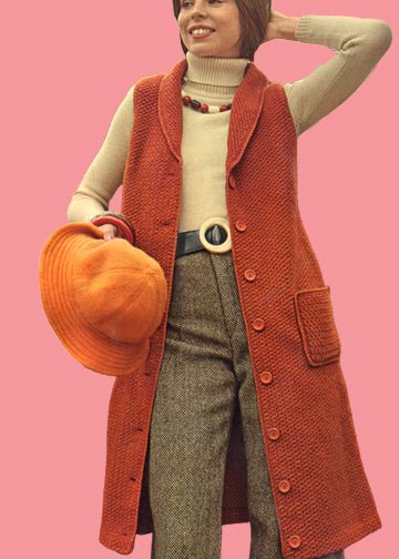 vintage knitting patterns download Day17Vintage L1098 Sleeveless Crocheted Coat