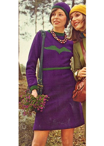 vintage knitting patterns download Day17Vintage L1099 Seventies Dress and Hat