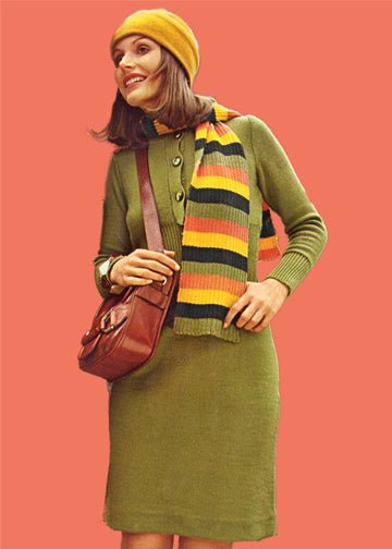 vintage knitting patterns download Day17Vintage L1100 Dress and Scarf Set