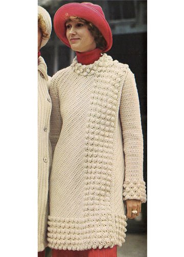 vintage knitting patterns download Day17Vintage L1102 Bobble Border Crochet Coat