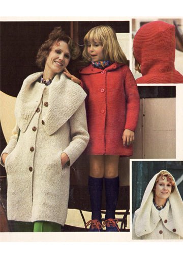 vintage knitting patterns download Day17Vintage L1103 Mother and Daughter Knitted Coats