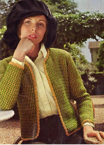 vintage knitting patterns download Day17Vintage L1110 Woven Crochet Jacket