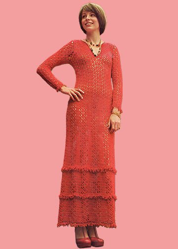 vintage knitting patterns download Day17Vintage L1111 Long Lace Dress