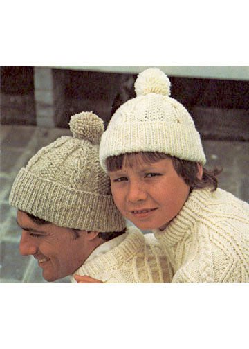 vintage knitting patterns download Day17Vintage L1115 Aran Hats for the Family