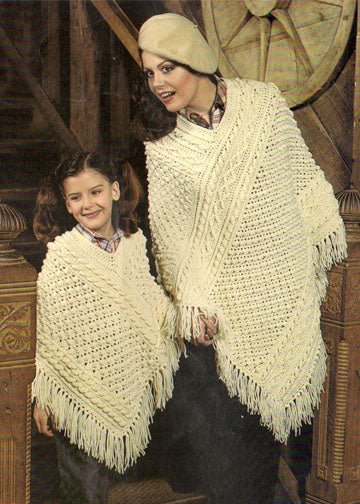 vintage knitting patterns download Day17Vintage L1119 Crocheted Aran Poncho