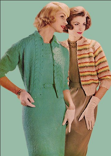vintage knitting patterns download Day17Vintage L1138 Fifties Suit and Striped Cardigan