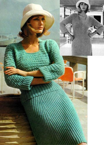 vintage knitting patterns download Day17Vintage L1159 Seventies Skirt Set