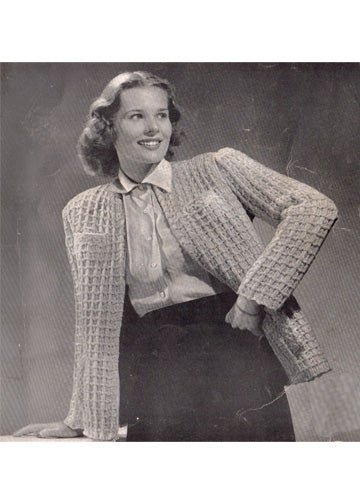 vintage knitting patterns download Day17Vintage L1164 Boxy Basketweave Jacket