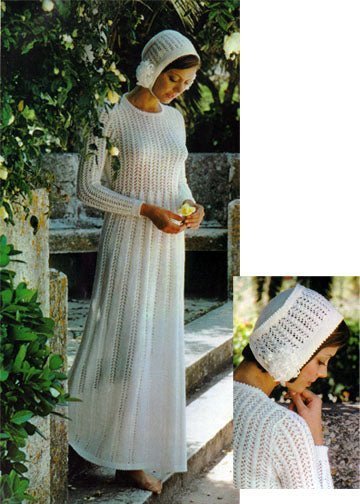vintage knitting patterns download Day17Vintage L1167 Lace Wedding Dress and Hat