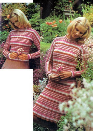 vintage knitting patterns download Day17Vintage L1178 Striped Dress and Sweater