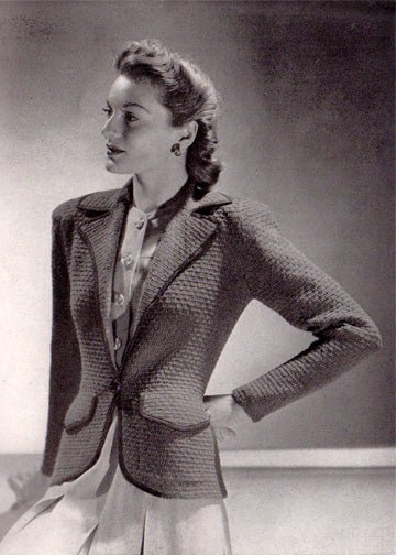 vintage knitting patterns download Day17Vintage L1201 Forties One-Button Blazer