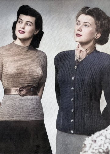 vintage knitting patterns download Day17Vintage L1208 Forties Textured Basics