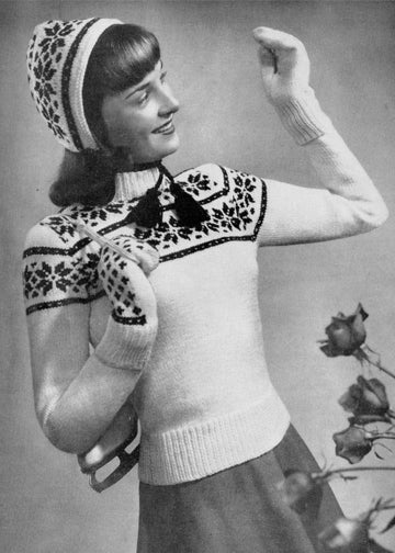 vintage knitting patterns download Day17Vintage L1212 Snowflake Sweater Set