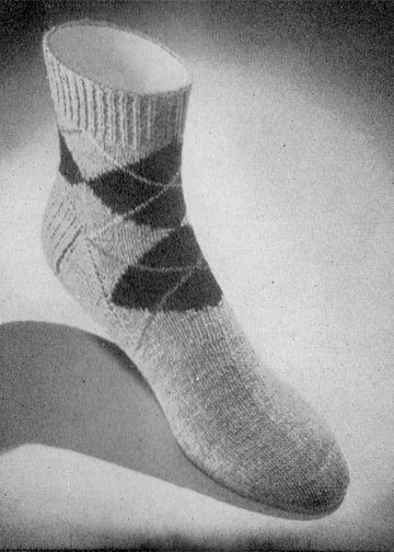 vintage knitting patterns download Day17Vintage L1215 Argyle Ankle Socks