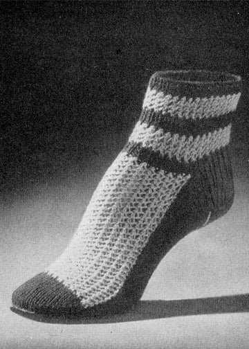 vintage knitting patterns download Day17Vintage L1216 Two-Tone Mesh Ankle Sock