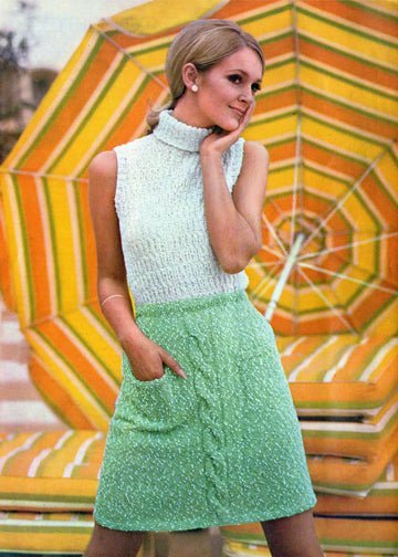 vintage knitting patterns download Day17Vintage L1222 Sixties Sleeveless Top and Miniskirt