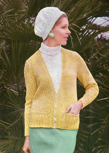 vintage knitting patterns download Day17Vintage L1230 Sixties Zip-Front Cardigan