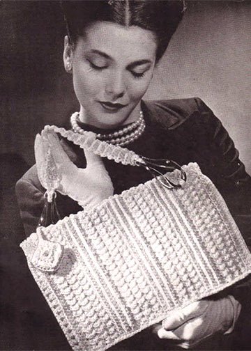 vintage knitting patterns download Day17Vintage L1249 Forties Crocheted Purse