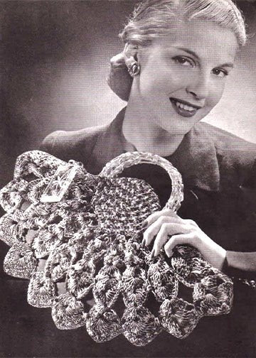 vintage knitting patterns download Day17Vintage L1259 Forties Crocheted Handbag
