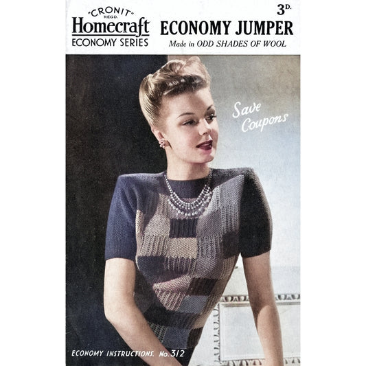 vintage knitting patterns download Day17Vintage L1284 Economy Jumper