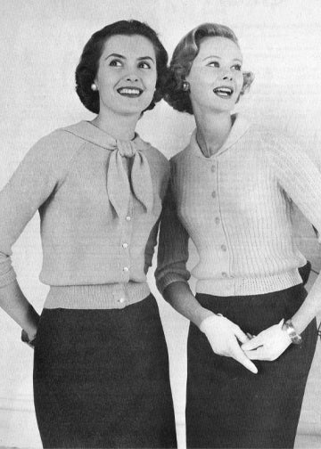vintage knitting patterns download Day17Vintage L1286 1950s Collared Cardigans