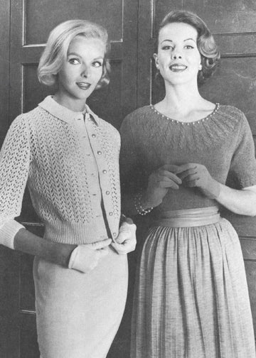 vintage knitting patterns download Day17Vintage L1288 1950s Lace Cardigan and Blouse