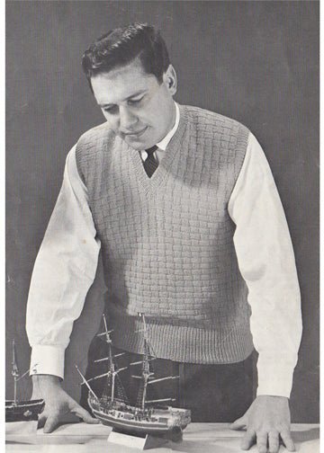 vintage knitting patterns download Day17Vintage M1006 Basket Weave Vest