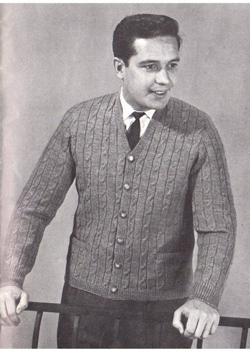 vintage knitting patterns download Day17Vintage M1016 Cable Cardigan