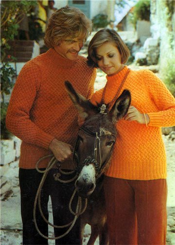 vintage knitting patterns download Day17Vintage M1055 His & Hers Textured Pullovers