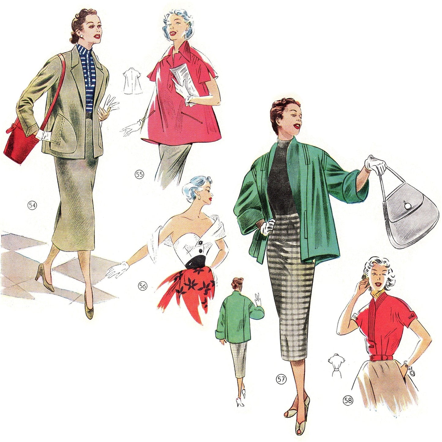 vintage knitting patterns download Day17Vintage B1069 German Pattern Drafting Book for Sewing 1955 / 1956