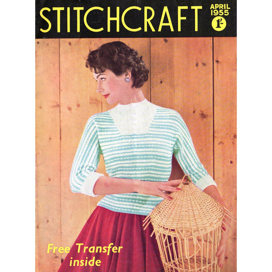 vintage knitting patterns download Day17Vintage B1001 Stitcraft Magazine April 1955