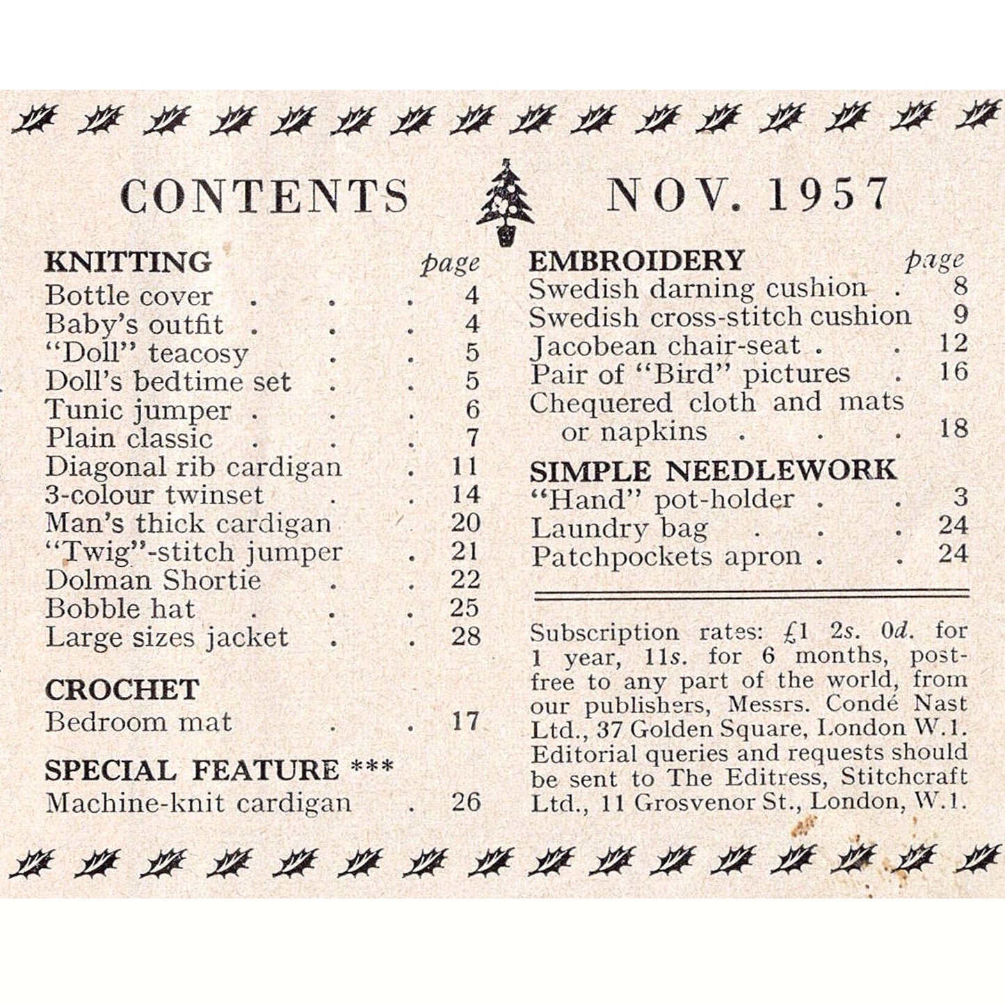 vintage knitting patterns download Day17Vintage B1007 Stitchcraft Magazine November 1957