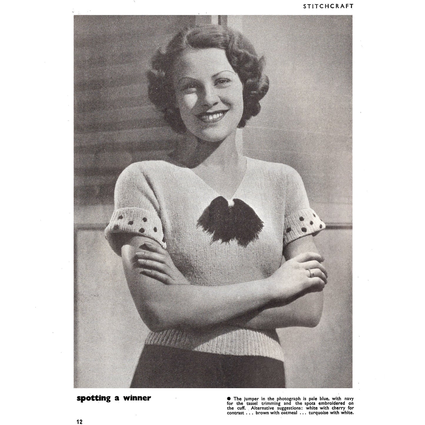 vintage knitting patterns download Day17Vintage B1064 Stitchcraft Magazine No. 47 July 1936