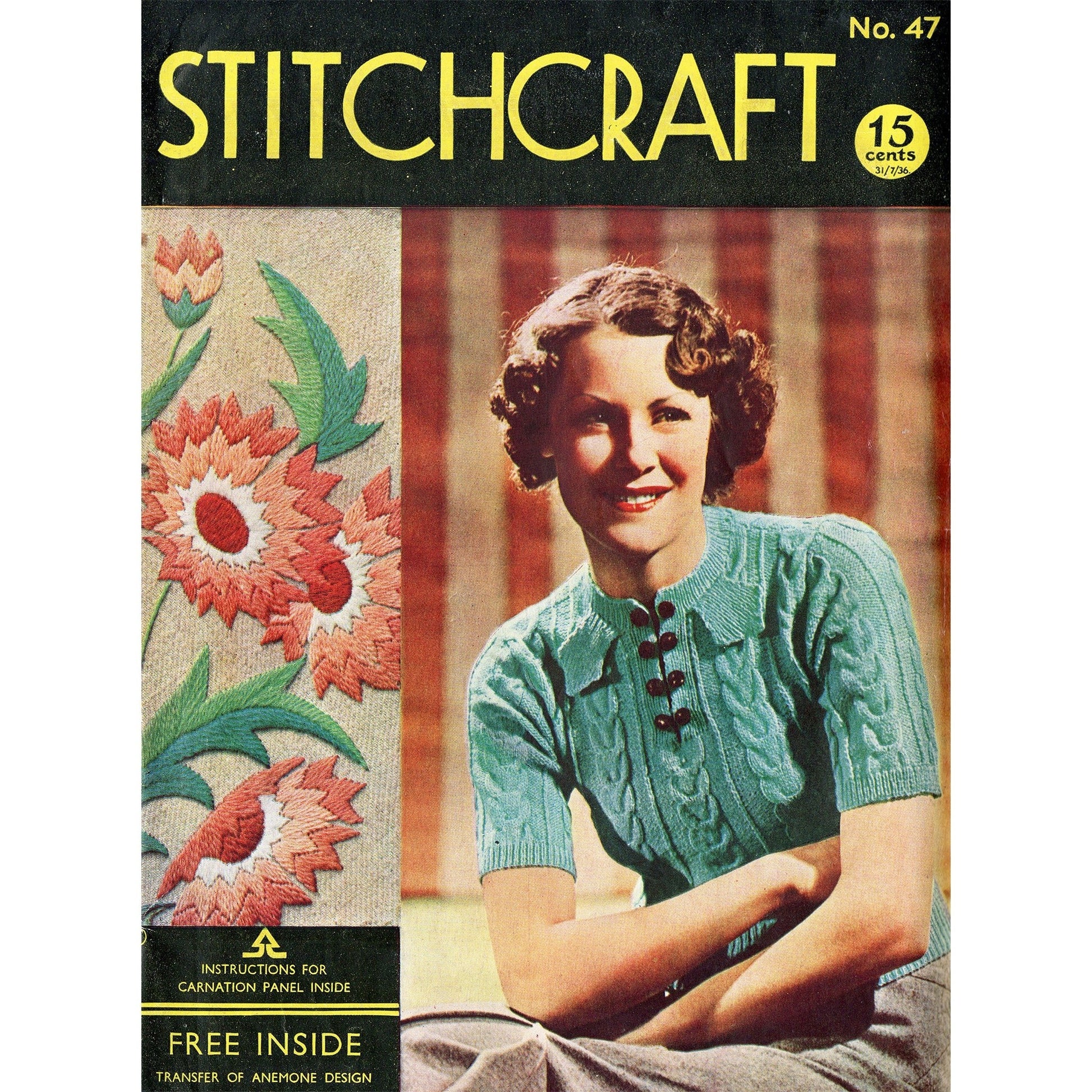 vintage knitting patterns download Day17Vintage B1064 Stitchcraft Magazine No. 47 July 1936