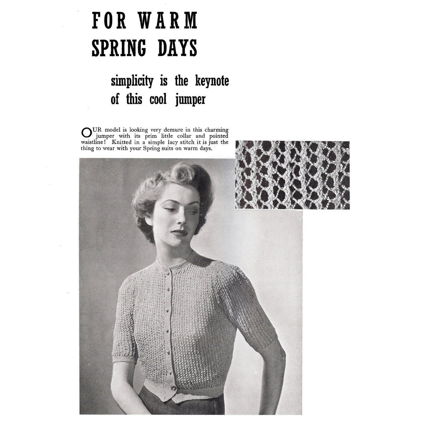 vintage knitting patterns download Day17Vintage B1066 Stitchcraft Magazine No. 104 April 1941