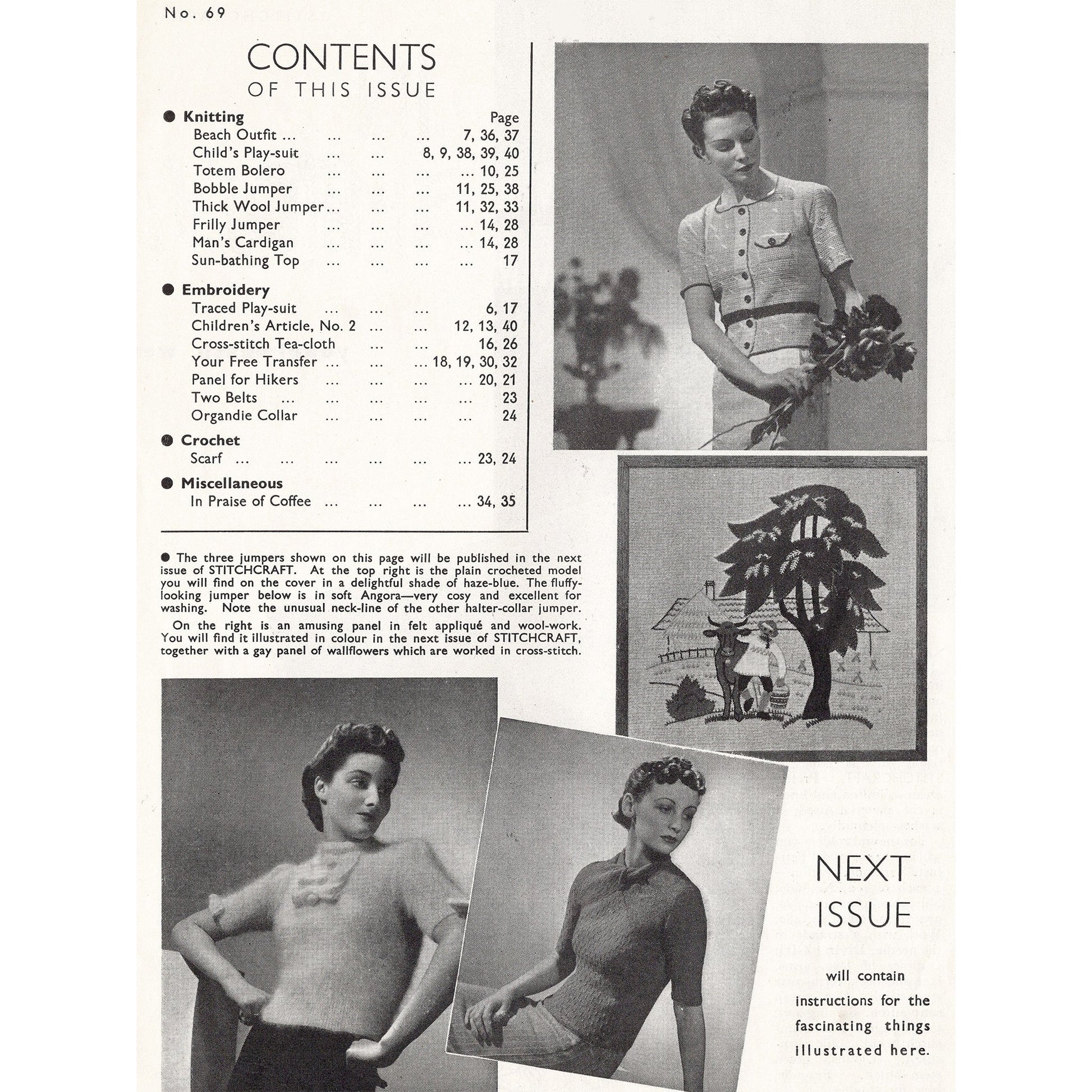 vintage knitting patterns download Day17Vintage B1067 Stitchcraft Magazine No. 69 1938